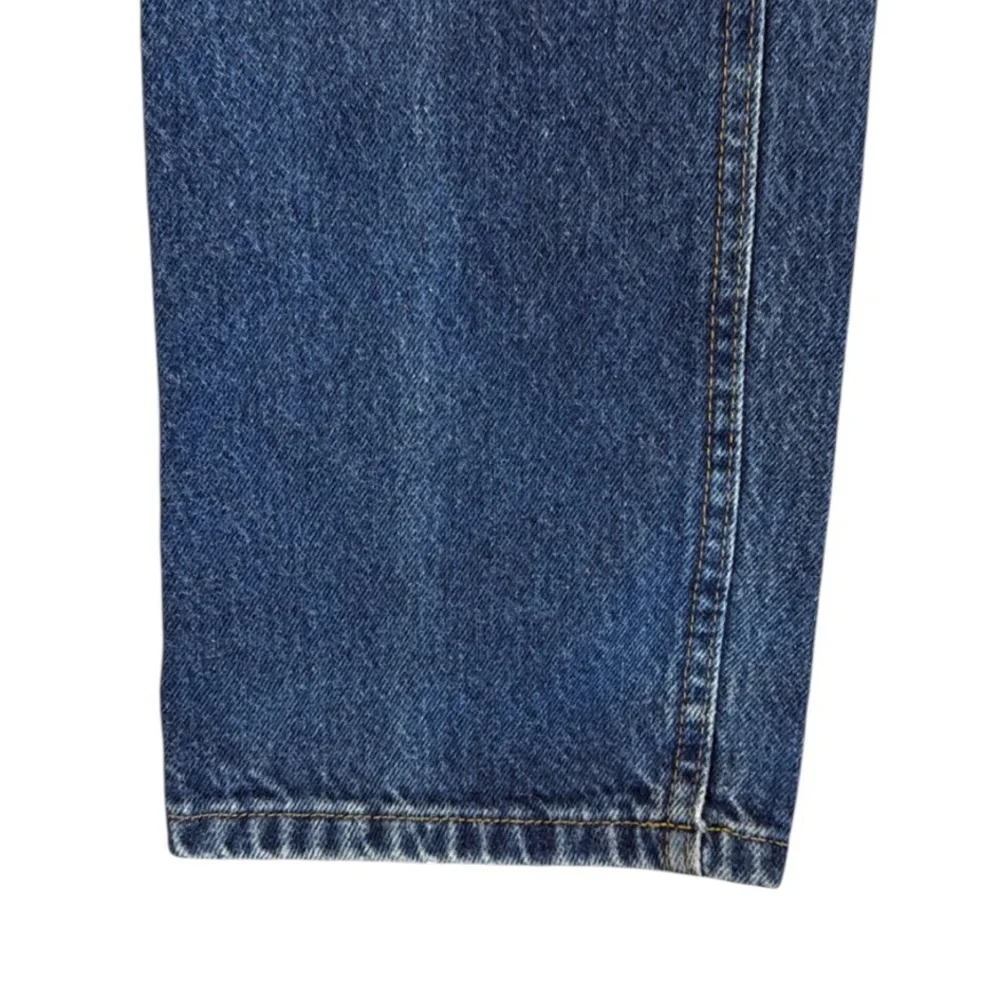 Vintage 90s Lee Straight Leg Jeans 100% Cotton Dark Blue Patch 1889 Button 31x33 - Picture 7 of 14